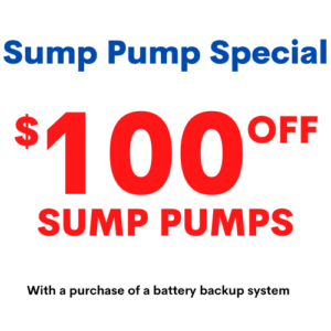 $100 OFF SUMP PUMPS